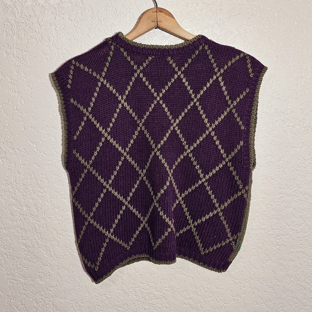 Vintage Herman Geist Linen Blend Floral Pullover Sweater Vest - Picture 2 of 3